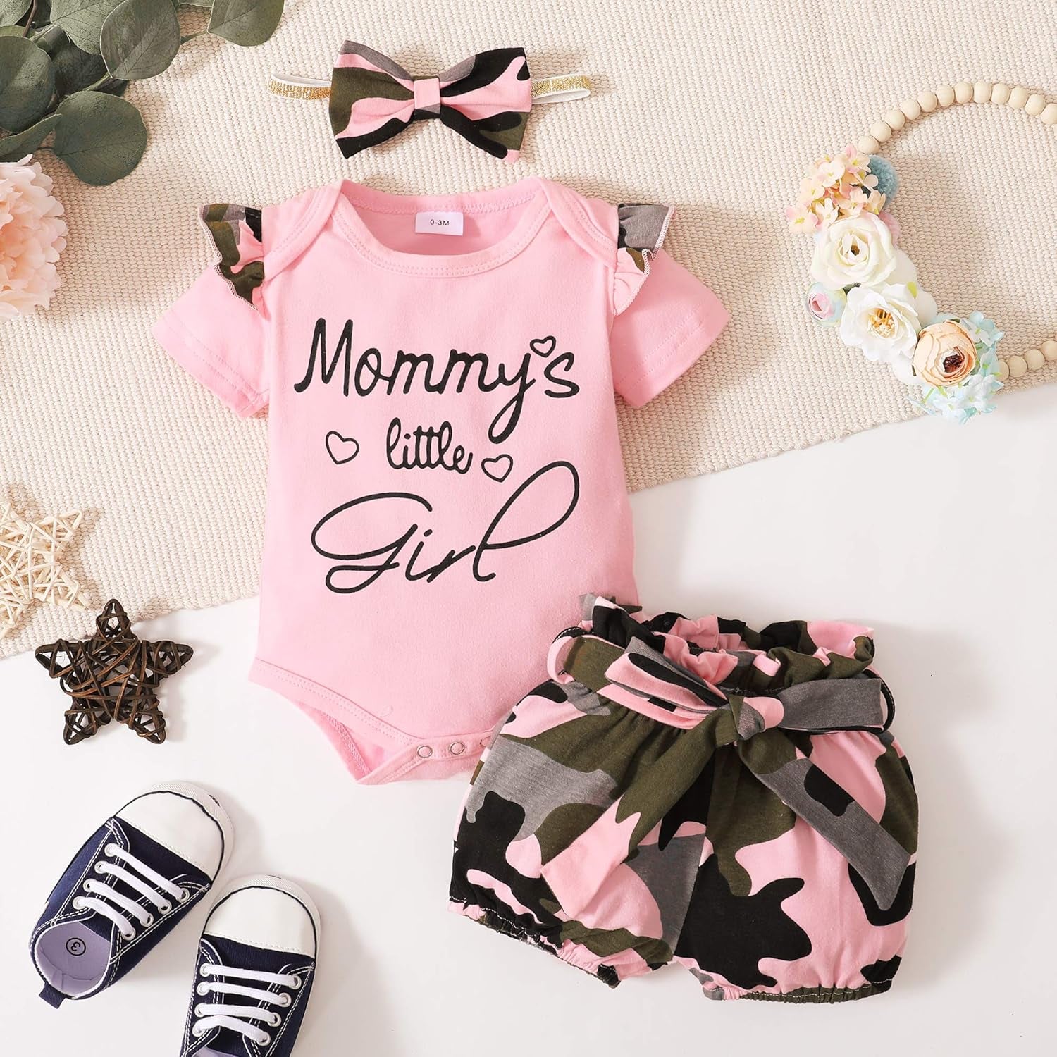 Baby Girl Clothes Toddler Girl Floral Ruffle Sleeve Shirt Pant Sets 3 Pieces Fall Winter Clothing for Girl Gifts 0-4T