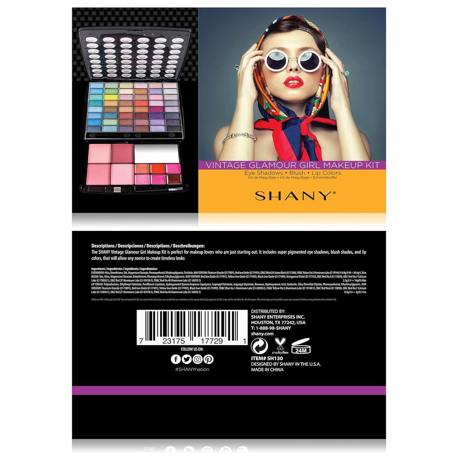 Glamour Girl Makeup Kit Eyeshadow Beauty Palette with Eye Shadows, Blushes, Lipstick Lip-Gloss, Make up Mirror, Cosmetics Applicators, Premium Gift Packaging - Glamour